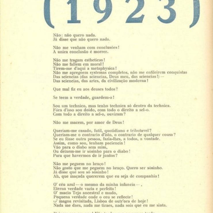 Um século depois: o que fazia e escrevia Fernando Pessoa em 1923?