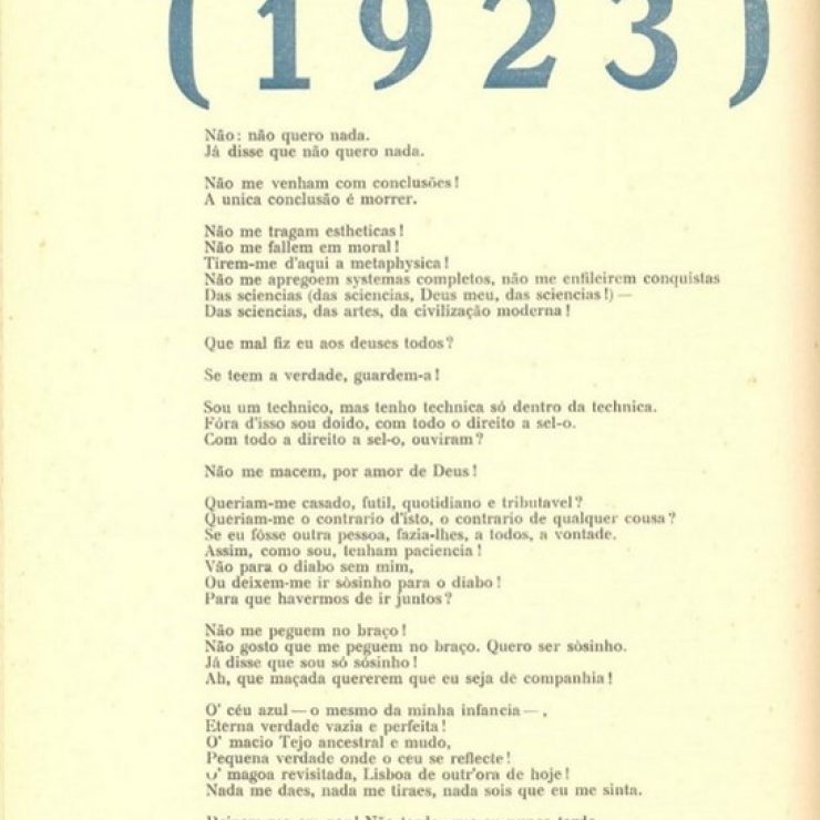 A century later: what was Fernando Pessoa doing and writing in 1923?