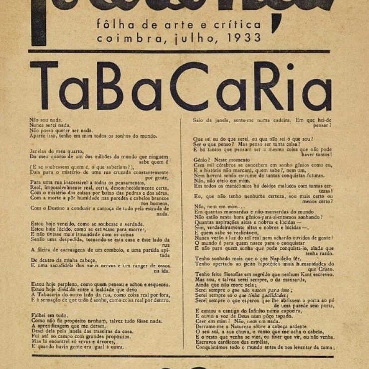 Fernando Pessoa: 5 poems and extracts by Álvaro de Campos published during Pessoa’s lifetime